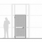 MPA90F richiedi preventivo Porta in alluminio e feltro inserita nel pannello- cm 90x210h