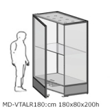 Vetrina espositiva ad isola linea ARGURION "telaio in alluminio"cm 80x180x200h.