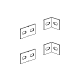 MAGS richiedi preventivo Giunto di collegamento angolare per angoli sovrapposti (kit piastrine a sagoma rettangolare)