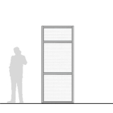 M10.25P-T2 richiedi preventivo Pannello divisorio MACRO "alveolare" con doppia traversa - cm 100x250h