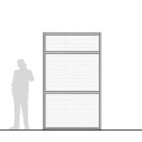 M15.25P-T2 richiedi preventivo Pannello divisorio MACRO "alveolare" con doppia traversa - cm 150x250h