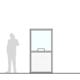 MF10.20L-F richiedi preventivo Pannello divisorio MACRO finestrato "laminato" - cm 100x200h con fessura passacarte cm.30x8h