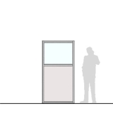 M10.20IL richiedi preventivo Pannello divisorio MACRO "finestrato laminato" - cm 100x200h