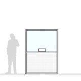 MF15.20L-F richiedi preventivo Pannello divisorio MACRO finestrato "laminato" - cm 150x200h con fessura passacarte cm.30x8h