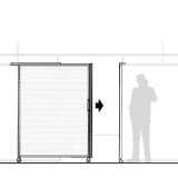 MS15.20P richiedi preventivo Pannello scorrevole MACRO "alveolare" - cm 150x200h completo di guida superiore / ruote / serratura e battuta di arrivo