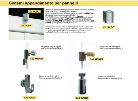 Accessori espositivi linea appendimento