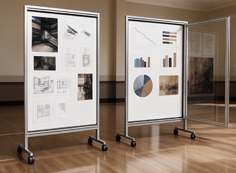 Bacheca autoportanti su ruote della linea ALA MAGNETICO.1A