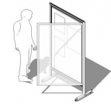 Bacheca autoportante su ruote fondo in SUGHERO per puntine  MD-ALBASU-D2R 