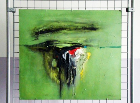 Mostra pittura con griglie metalliche autoportanti