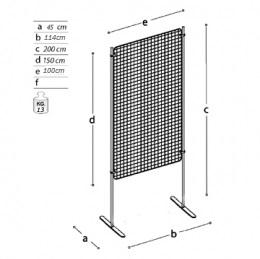 Pannello espositivo EXPO' "griglia metallica" con basi diritte.MD-EXG10D2