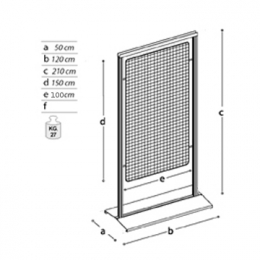 Pann.espositivo SIDEROS' "griglia metallica" con morsetti.MD-PN12G