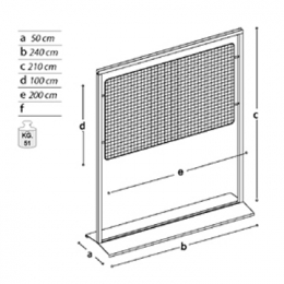 Pann.espositivo SIDEROS "griglia metallica" con morsetti.