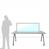 Schermo divisorio MACRO FRONT OFFICE - cm 140x60h con lastra sollevata cm 4