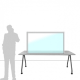 Schermo divisorio MACRO FRONT OFFICE - cm 140x80h con lastra sollevata cm 4