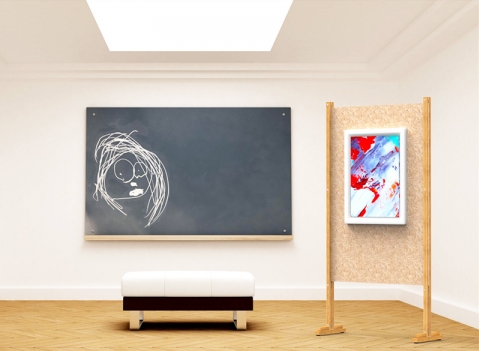 Pannelli espositivi autoportanti con struttura in legno e  lastra in swedboard stampabile o in osb