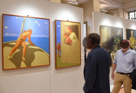 Parete espositiva autoportante modulare e bifacciale per pinacoteche e gallerie d'arte della LINEA OSTENDO Brescia