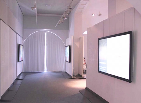 Parete espositiva autoportante modulare e bifacciale per pinacoteche e gallerie d'arte della LINEA OSTENDO