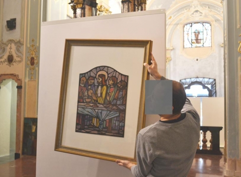 Parete espositiva autoportante modulare e bifacciale per pinacoteche e gallerie d'arte della LINEA OSTENDO